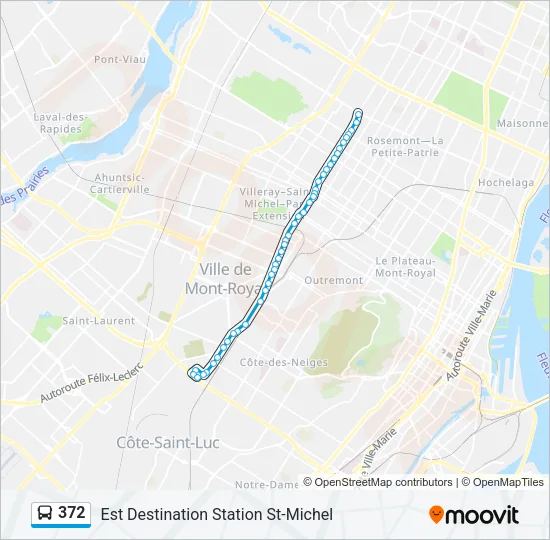 Plan de la ligne 372 de bus