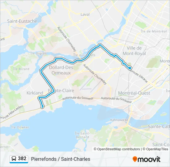 Plan de la ligne 382 de bus