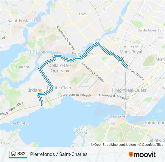 Plan de la ligne 382 de bus