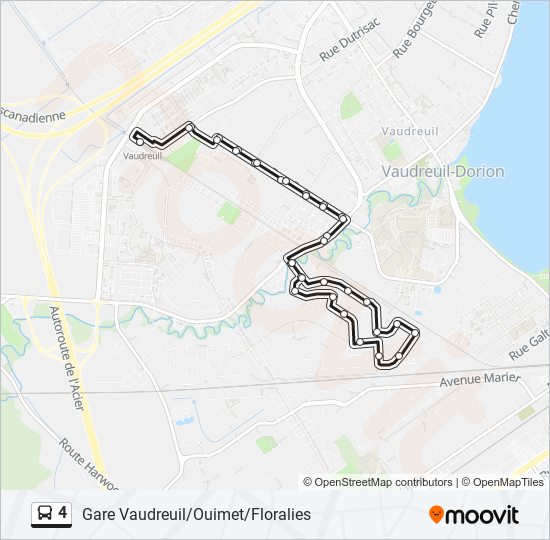 Plan de la ligne 4 de bus