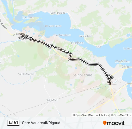 61 Bus Line Map