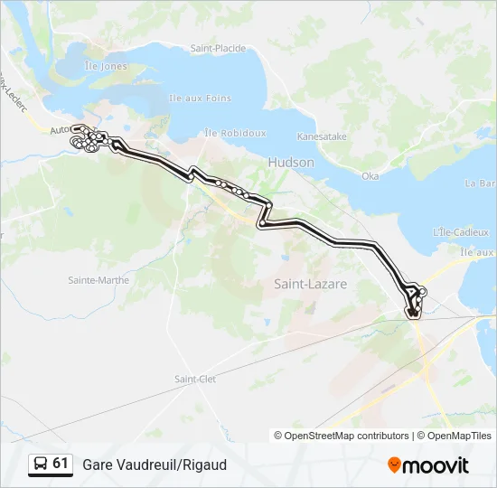 61 Bus Line Map