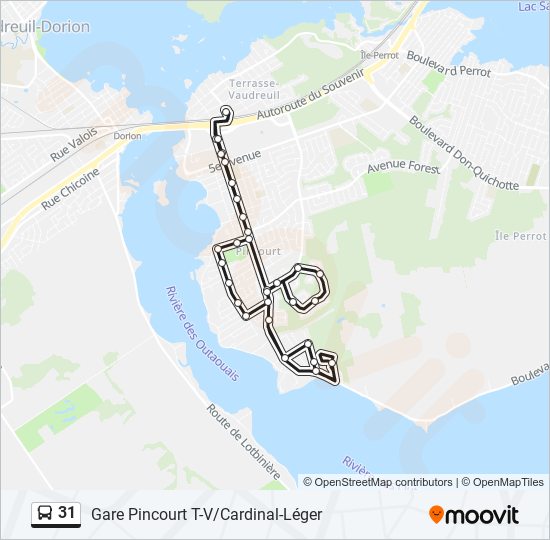 Plan de la ligne 31 de bus