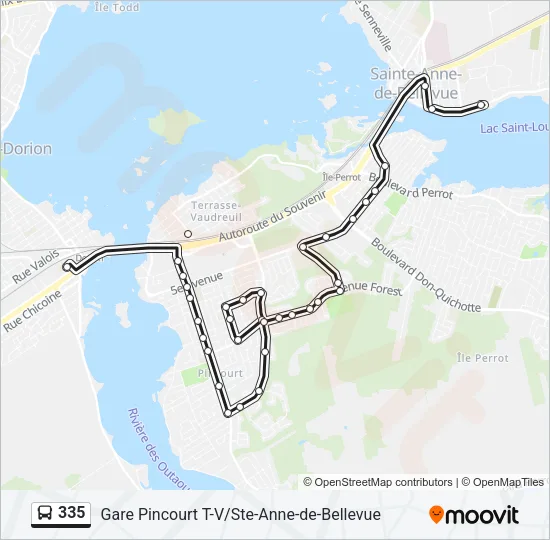 335 Bus Line Map