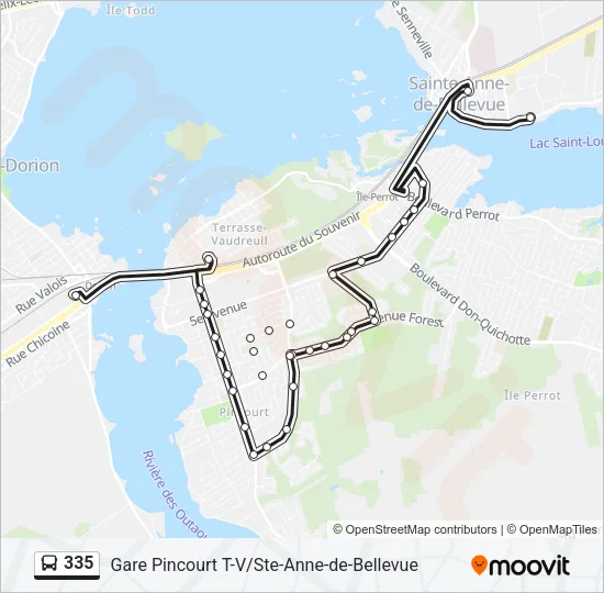 335 Bus Line Map