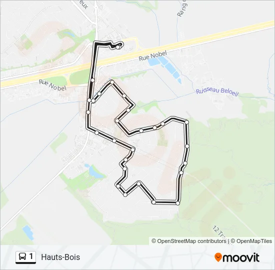 Plan de la ligne 1 de bus