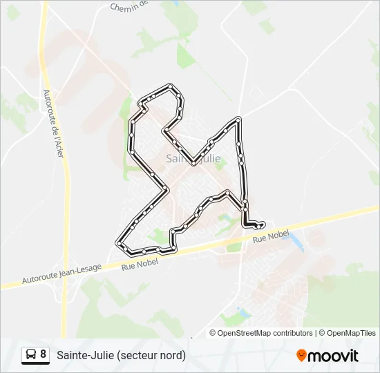 8 Bus Line Map