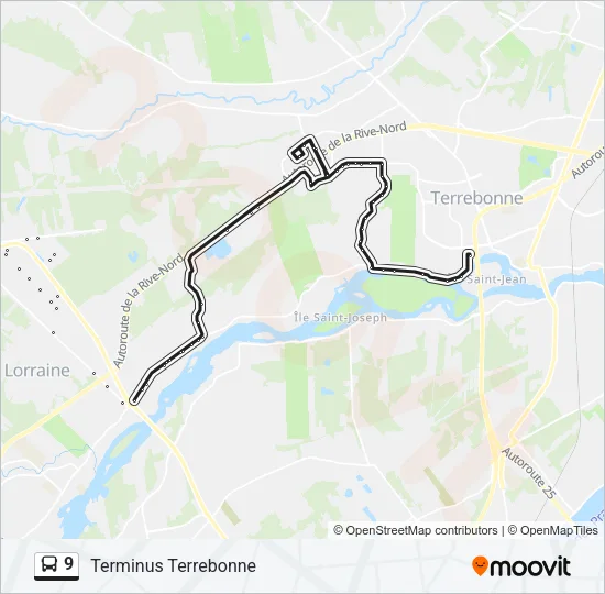 9 Bus Line Map