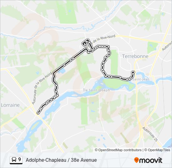 9 Bus Line Map