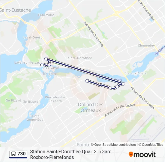 730 Bus Line Map