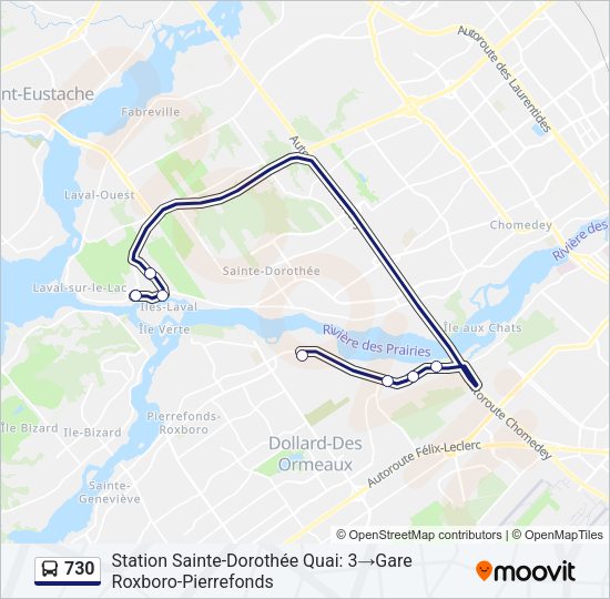 730 Bus Line Map