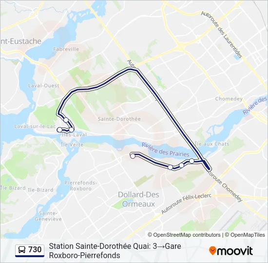 730 Bus Line Map
