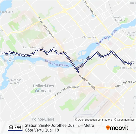 744 Bus Line Map