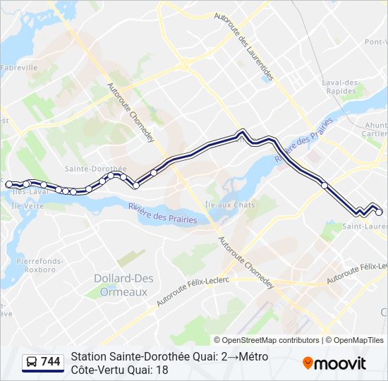 744 Bus Line Map