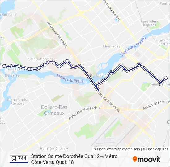 744 Bus Line Map