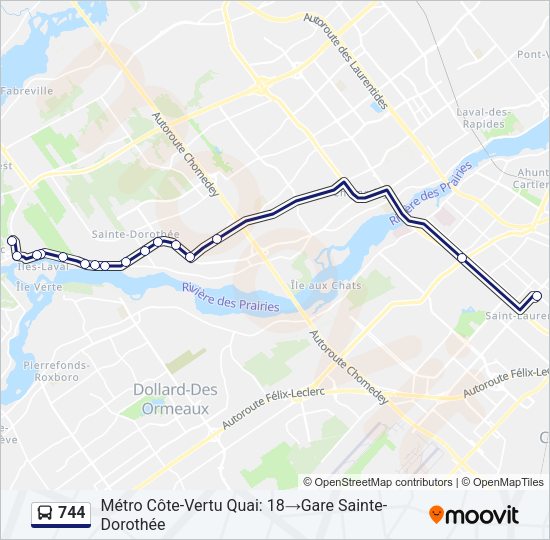 744 Bus Line Map