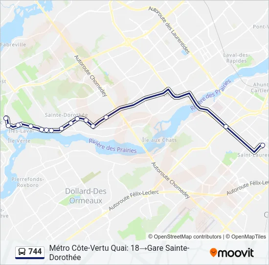 744 Bus Line Map