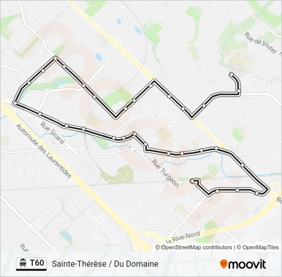 T60 Shuttle Line Map