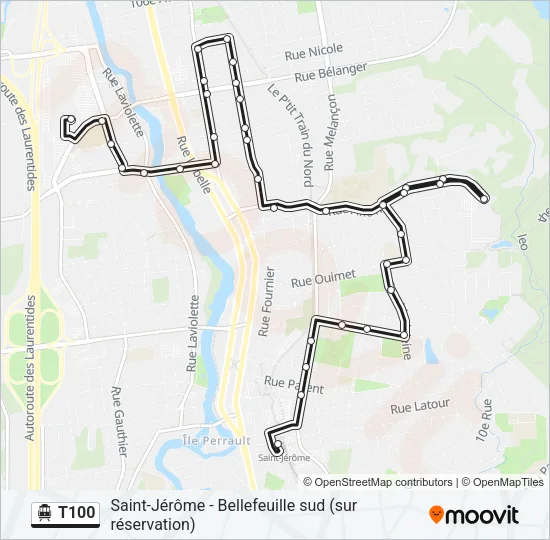 T100 Shuttle Line Map