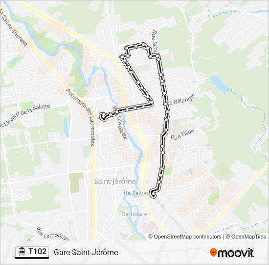 T102 shuttle Line Map