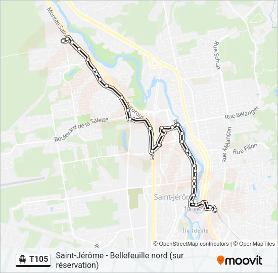 T105 Shuttle Line Map