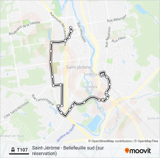T107 Shuttle Line Map