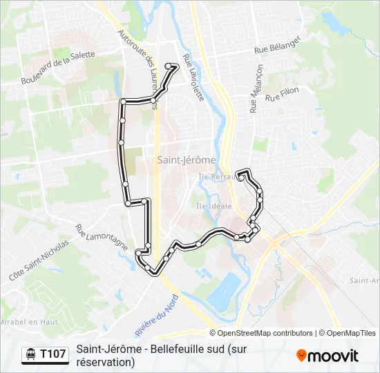 T107 Shuttle Line Map