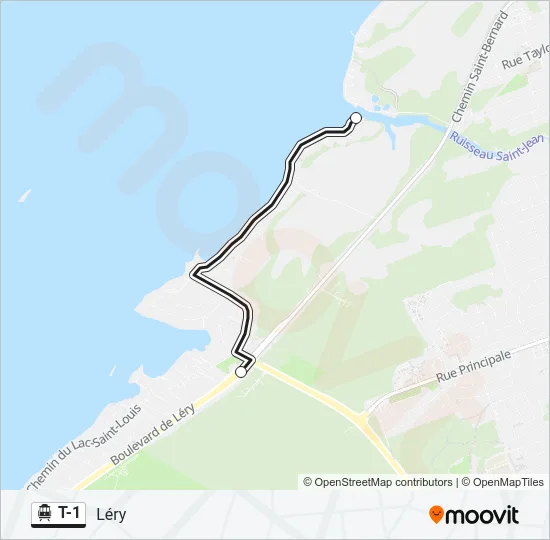 Plan de la ligne T-1 de shuttle