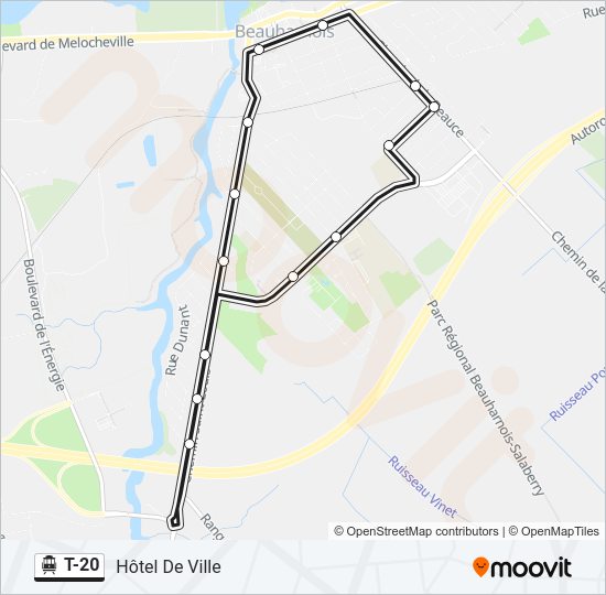 T-20 Shuttle Line Map