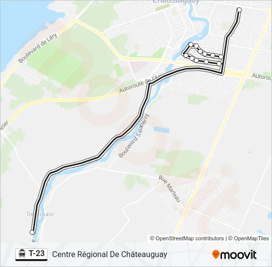 Plan de la ligne T-23 de shuttle