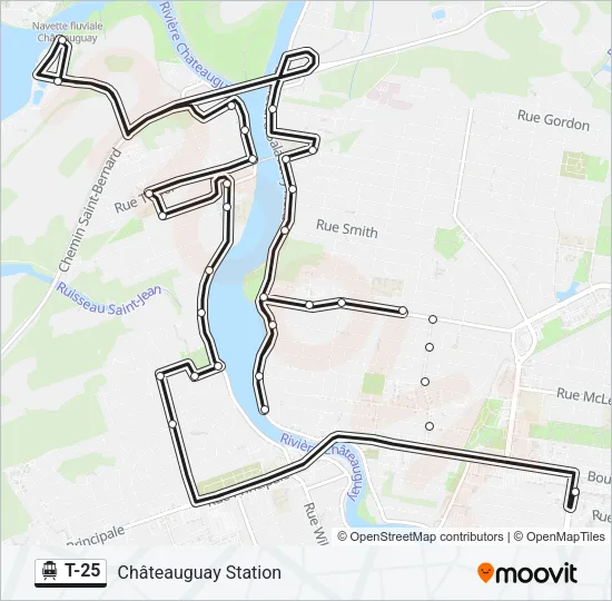 Plan de la ligne T-25 de shuttle