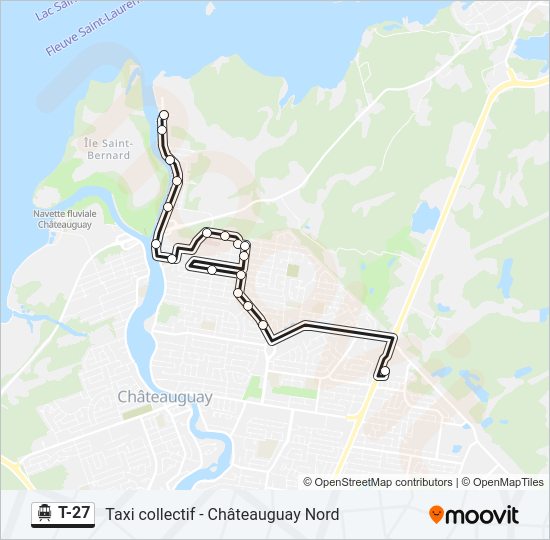 Plan de la ligne T-27 de shuttle