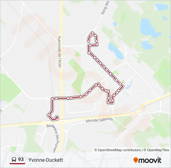 93 Bus Line Map