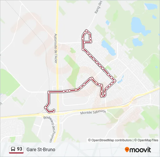 93 Bus Line Map