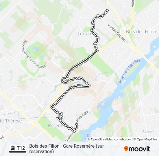 T12 Shuttle Line Map
