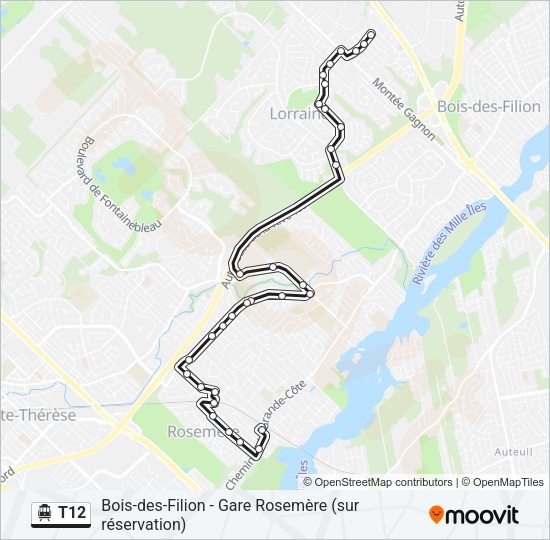 T12 Shuttle Line Map