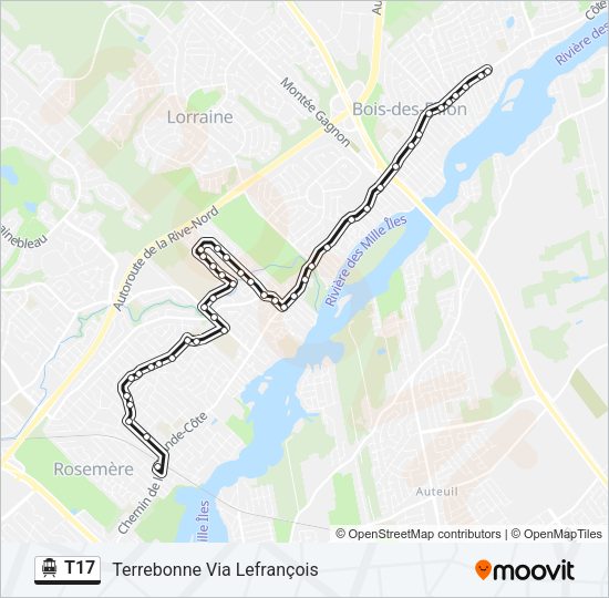 T17 Shuttle Line Map