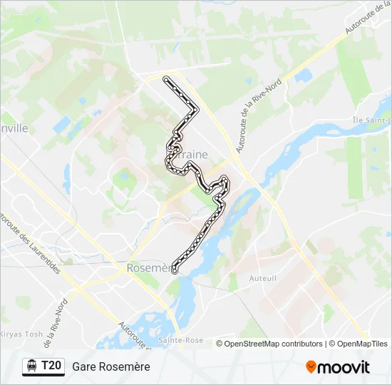 T20 Shuttle Line Map