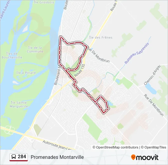 284 Bus Line Map