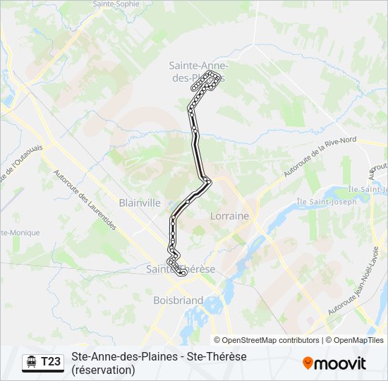 T23 Shuttle Line Map