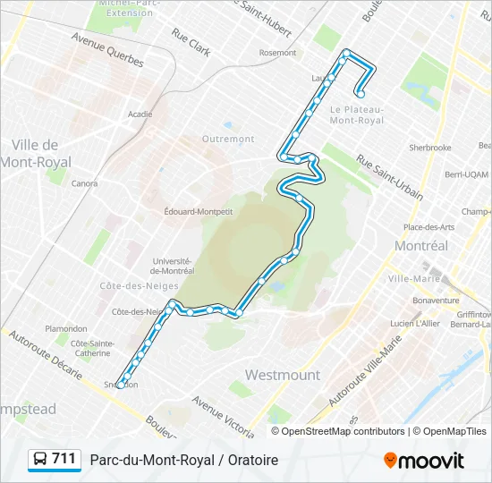 Plan de la ligne 711 de bus