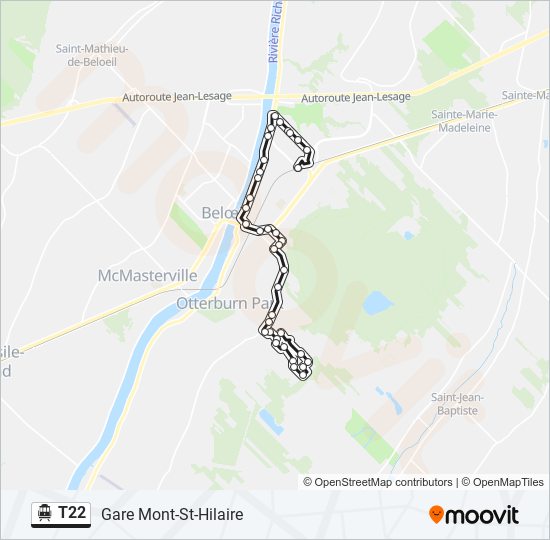 T22 Shuttle Line Map