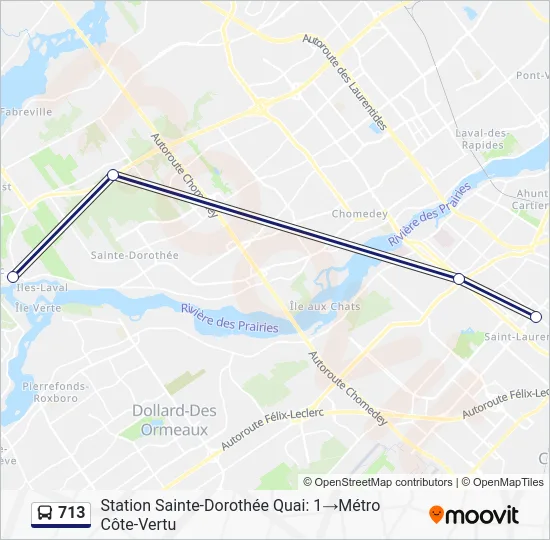 713 Bus Line Map