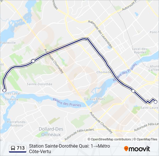 713 Bus Line Map