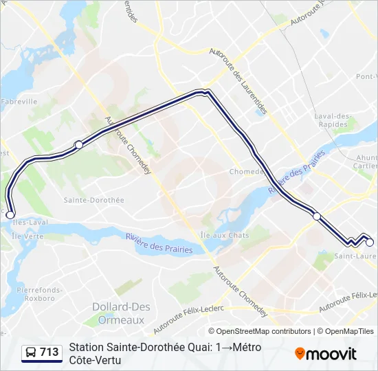 713 Bus Line Map