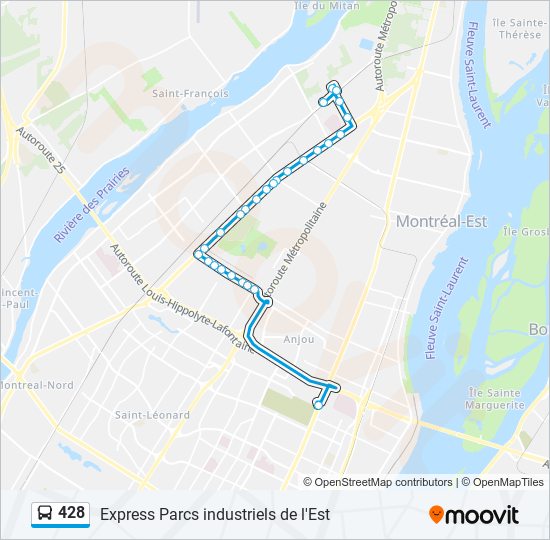 Plan de la ligne 428 de bus