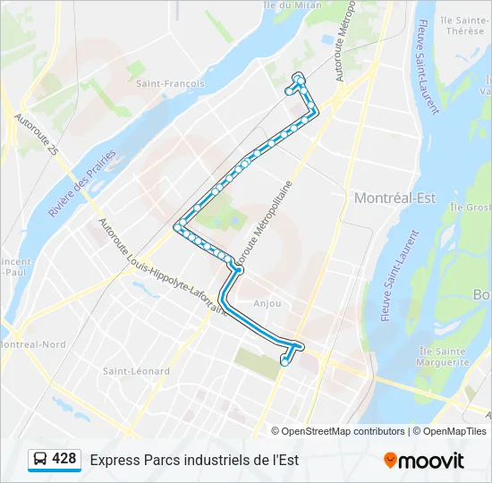 428 Bus Line Map