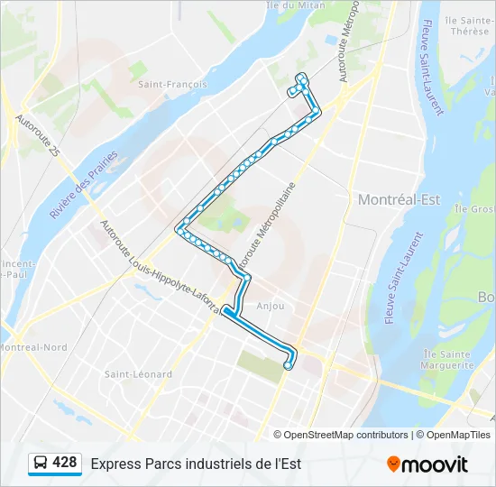428 Bus Line Map