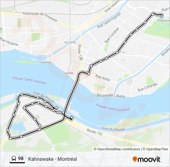 98 Bus Line Map