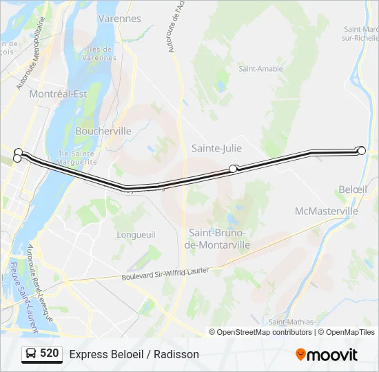 520 Bus Line Map